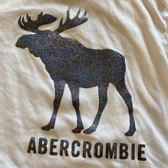 White Long Sleeve Shirt with Glitter Moose Decal - Picture 2 of 3